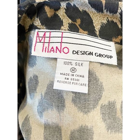 Vintage 100% Silk Oversized Leopard Print Oversized Womens Shirt/Blouse - Picture 6 of 6